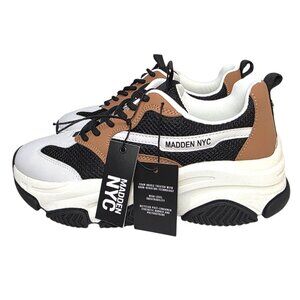 Madden NYC Comfort Sneakers Shoes Dad Lace-up Women's Size 11 Black/Nude